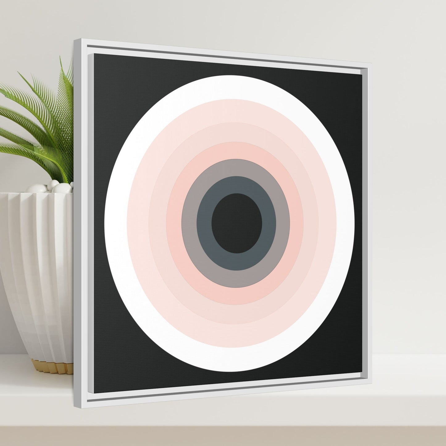 Modern Framed Geometric Canvas Art | Bold Color Meets Clean Framing