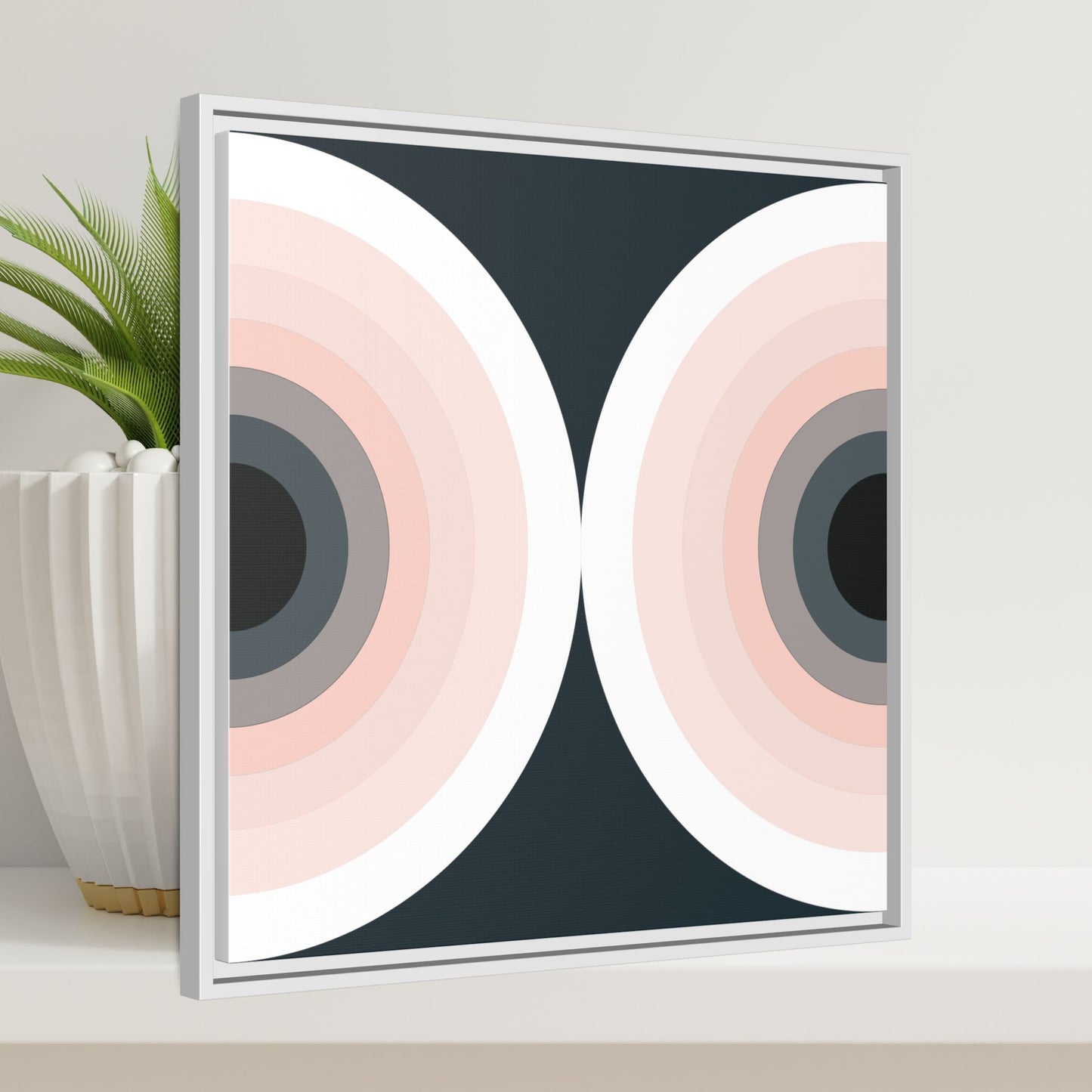 Modern Framed Geometric Canvas Art | Bold Color Meets Clean Framing