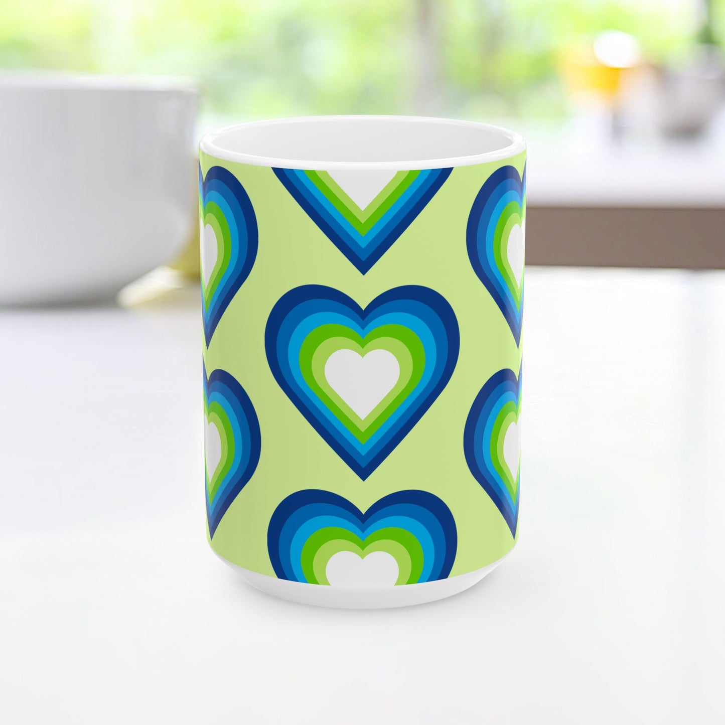 Geo Art Heart Mug – Bold Color, Daily Joy