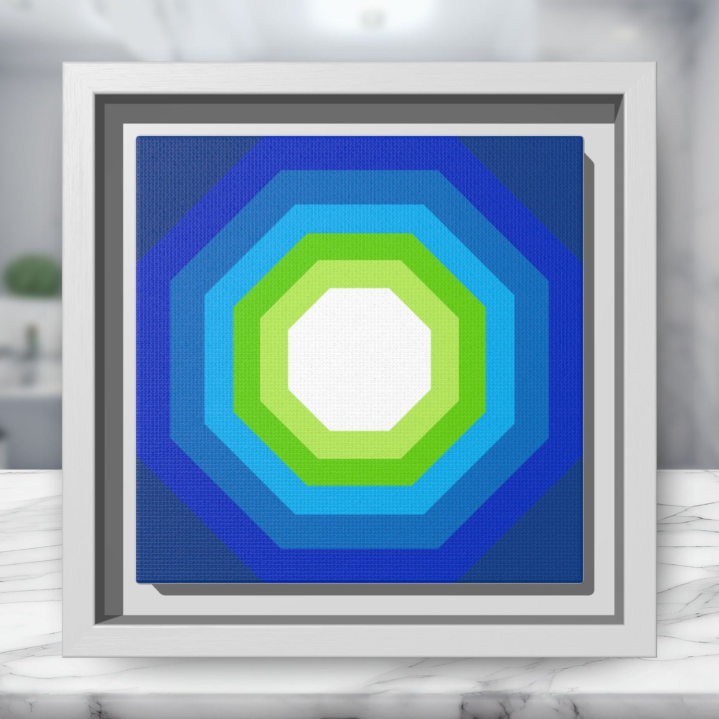 Modern Framed Geometric Canvas Art | Bold Color Meets Clean Framing