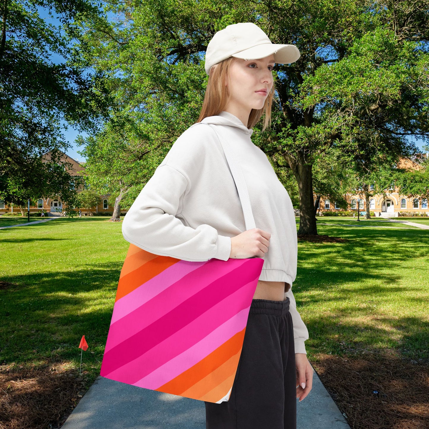 Geometric Art Tote Bag – 3 sizes | Bold lines. Vivid color. Retro with a modern twist.