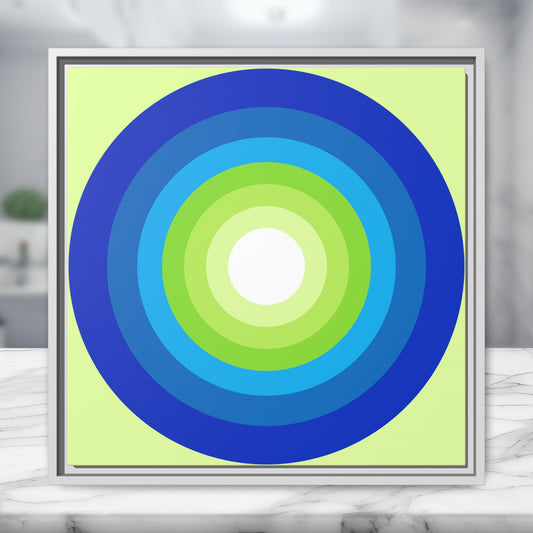 Modern Framed Geometric Canvas Art | Bold Color Meets Clean Framing