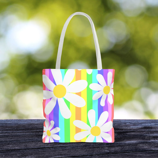 Flower Power Daisy Tote Bag – 3 sizes | Colorful, Cheerful, and Ready to Go