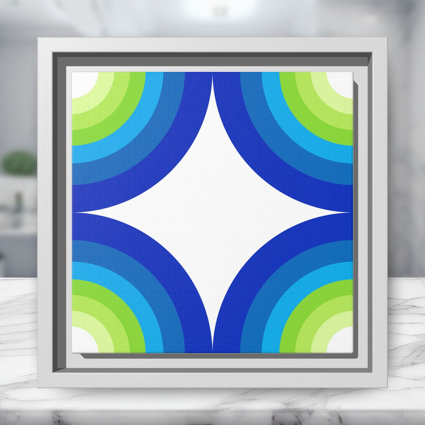 Modern Framed Geometric Canvas Art | Bold Color Meets Clean Framing