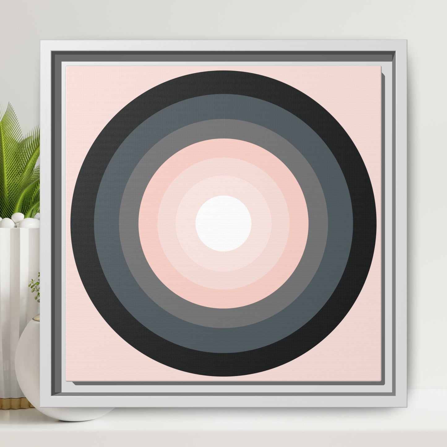 Modern Framed Geometric Canvas Art | Bold Color Meets Clean Framing