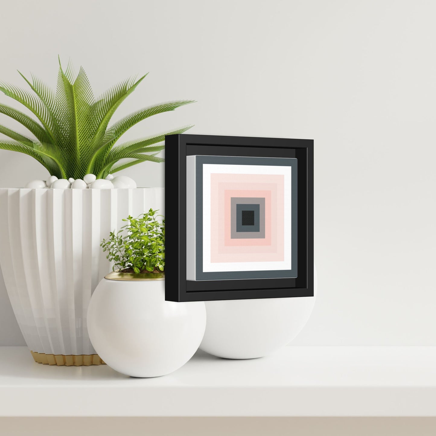 Modern Framed Geometric Canvas Art | Bold Color Meets Clean Framing