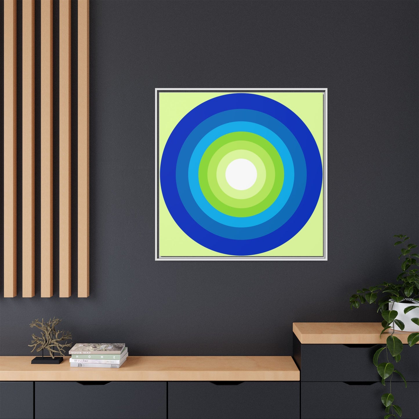Modern Framed Geometric Canvas Art | Bold Color Meets Clean Framing