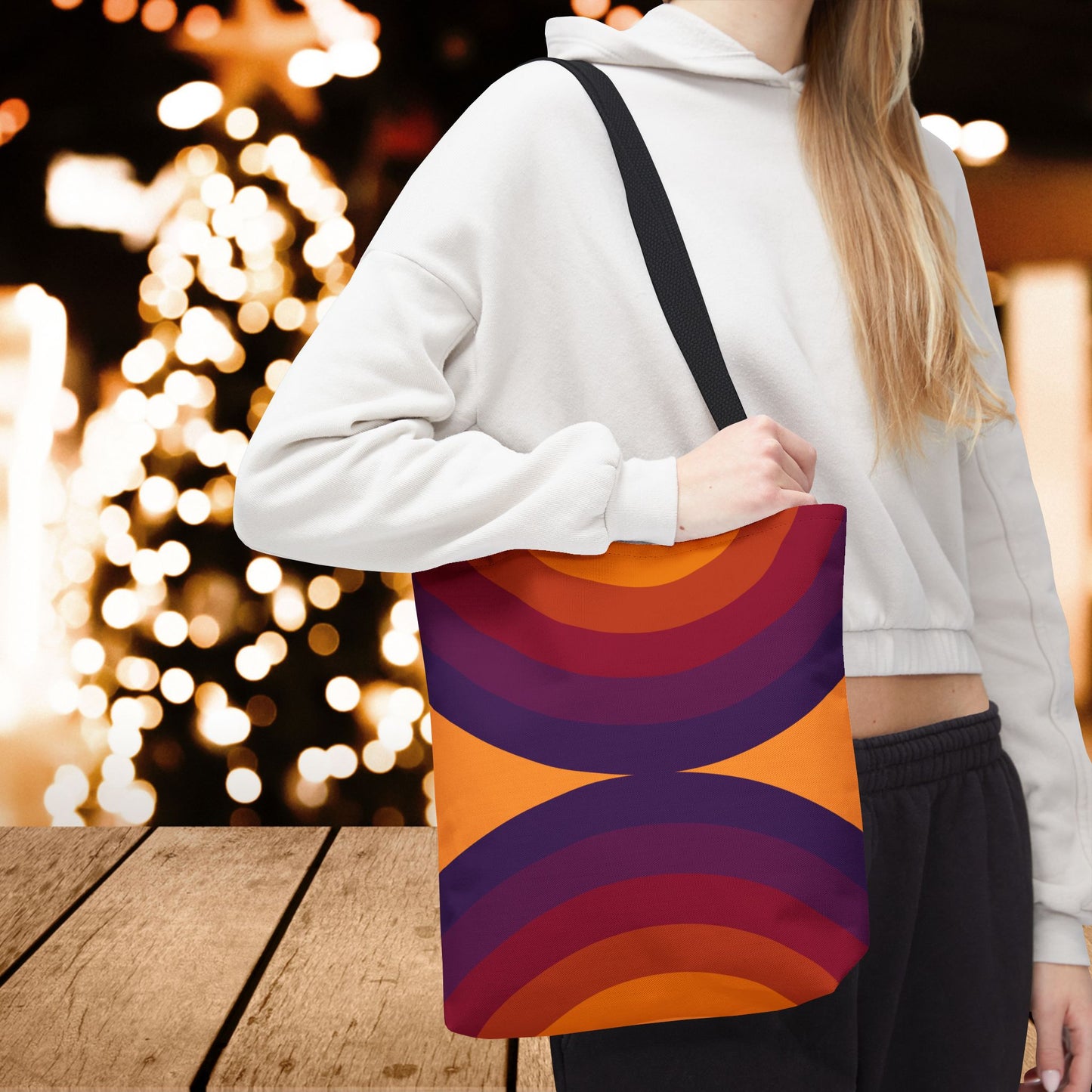 Geometric Art Tote Bag – 3 sizes | Bold lines. Vivid color. Retro with a modern twist.