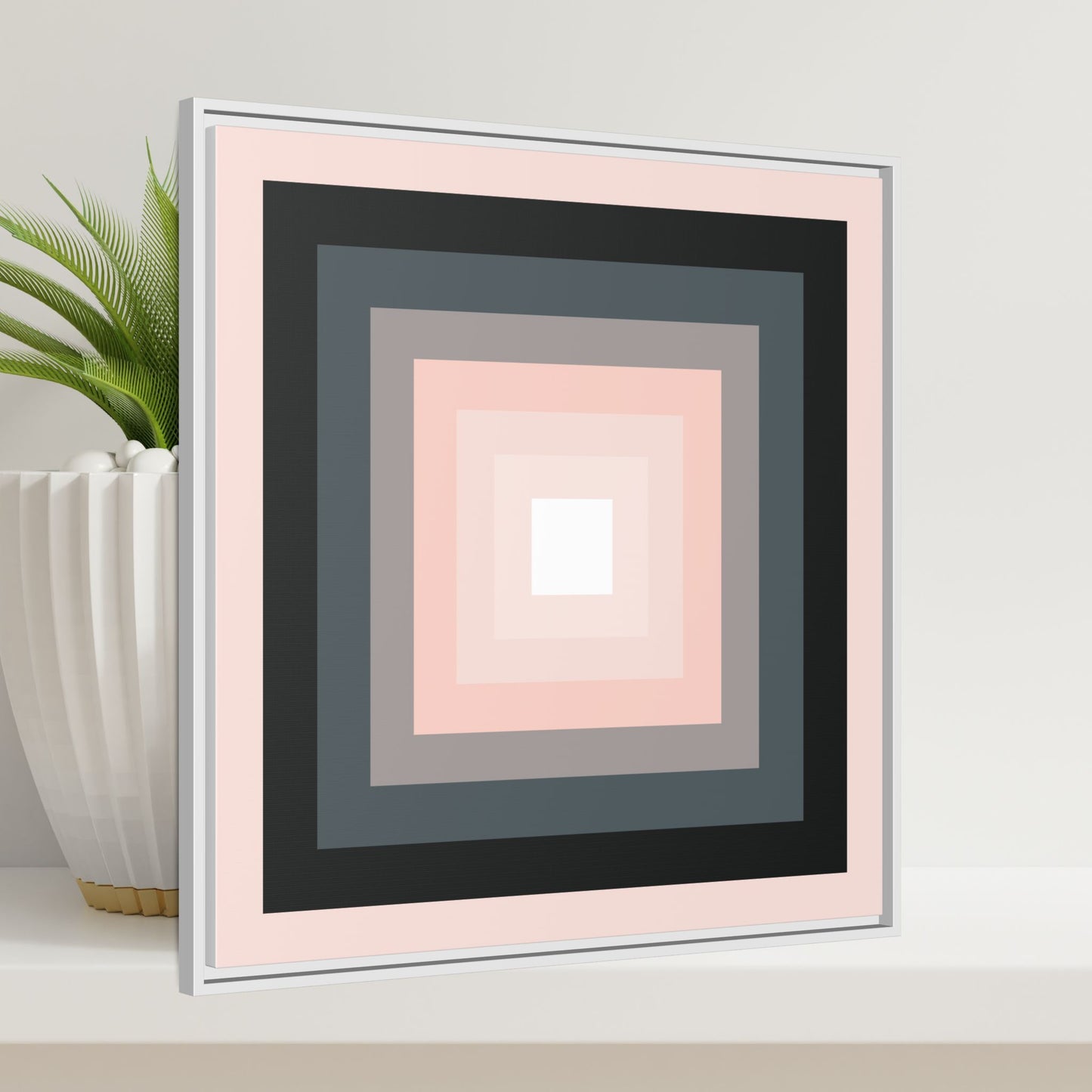 Modern Framed Geometric Canvas Art | Bold Color Meets Clean Framing