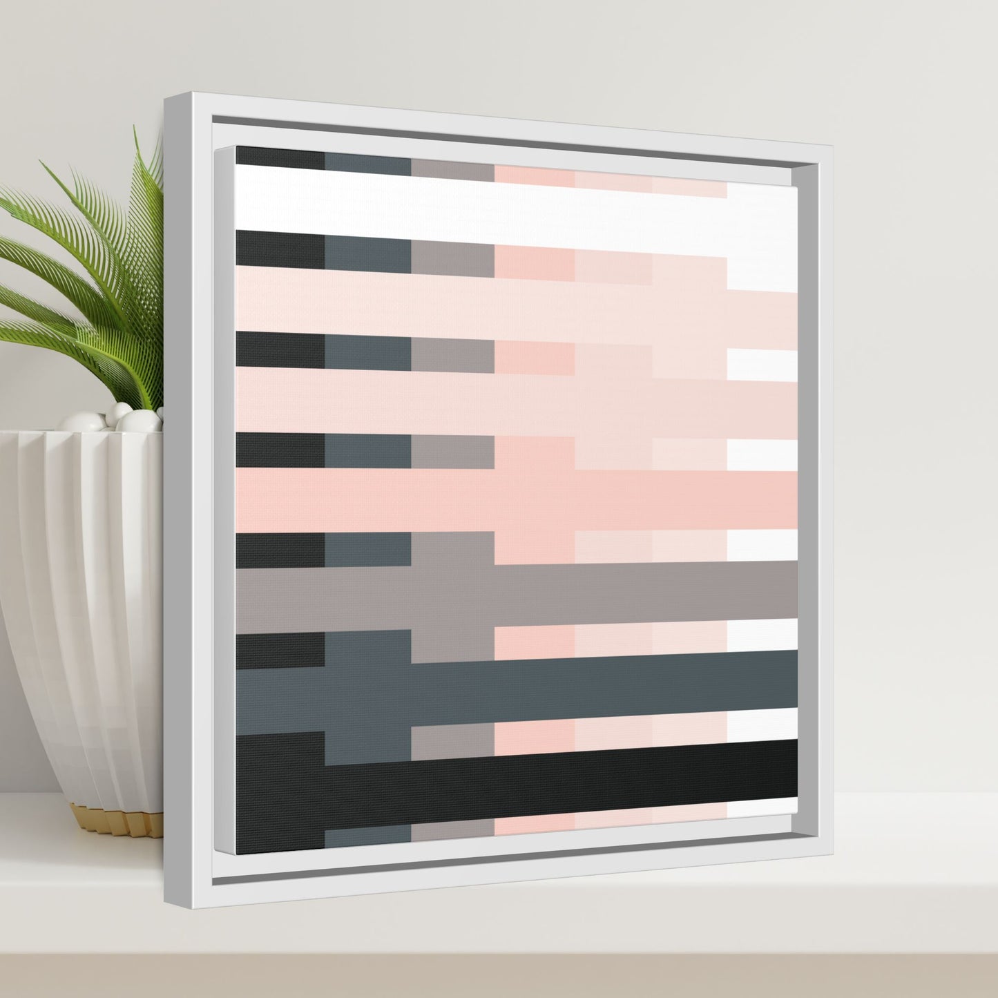 Modern Framed Geometric Canvas Art | Bold Color Meets Clean Framing