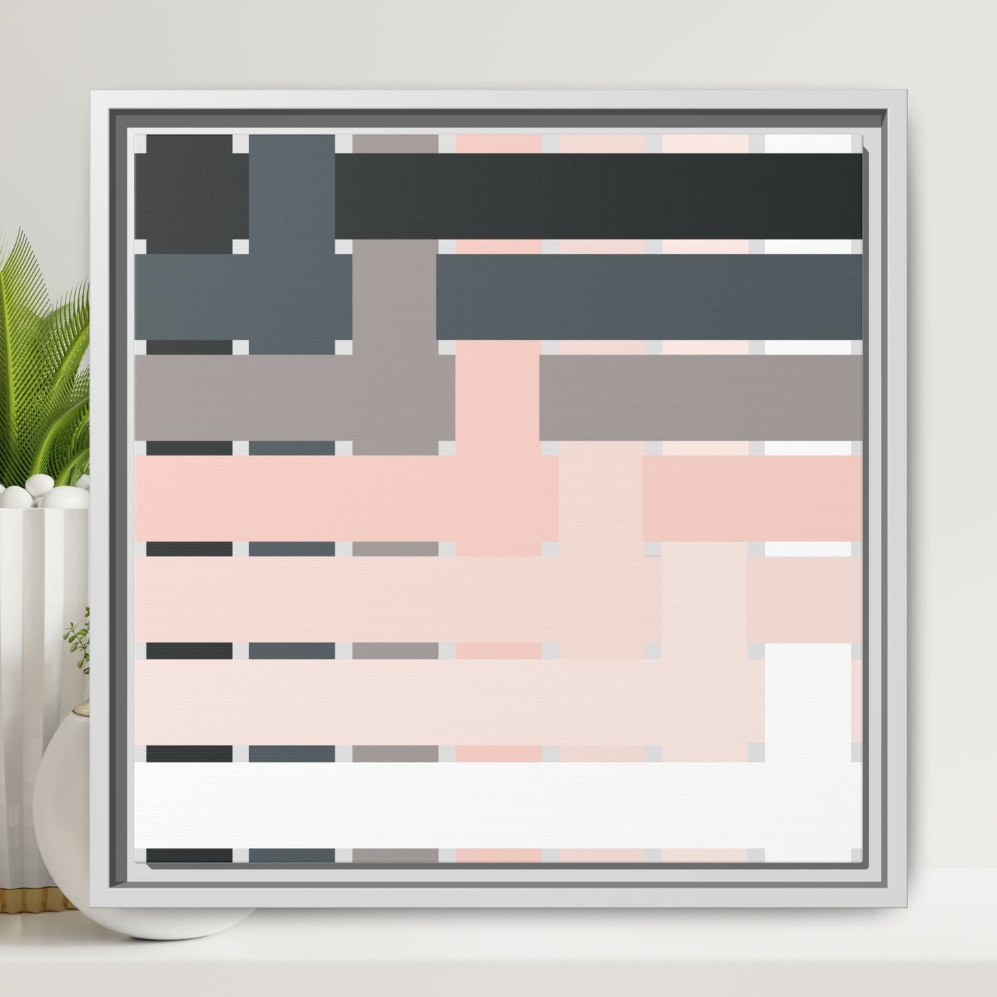 Modern Framed Geometric Canvas Art | Bold Color Meets Clean Framing