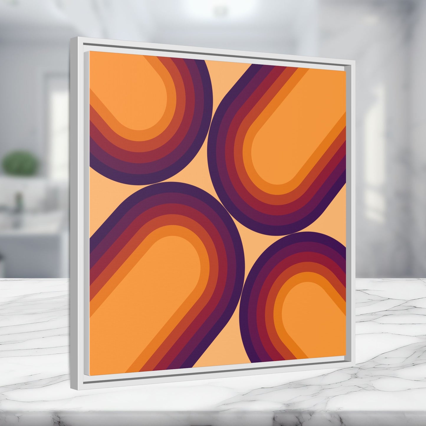 Modern Framed Geometric Canvas Art | Bold Color Meets Clean Framing