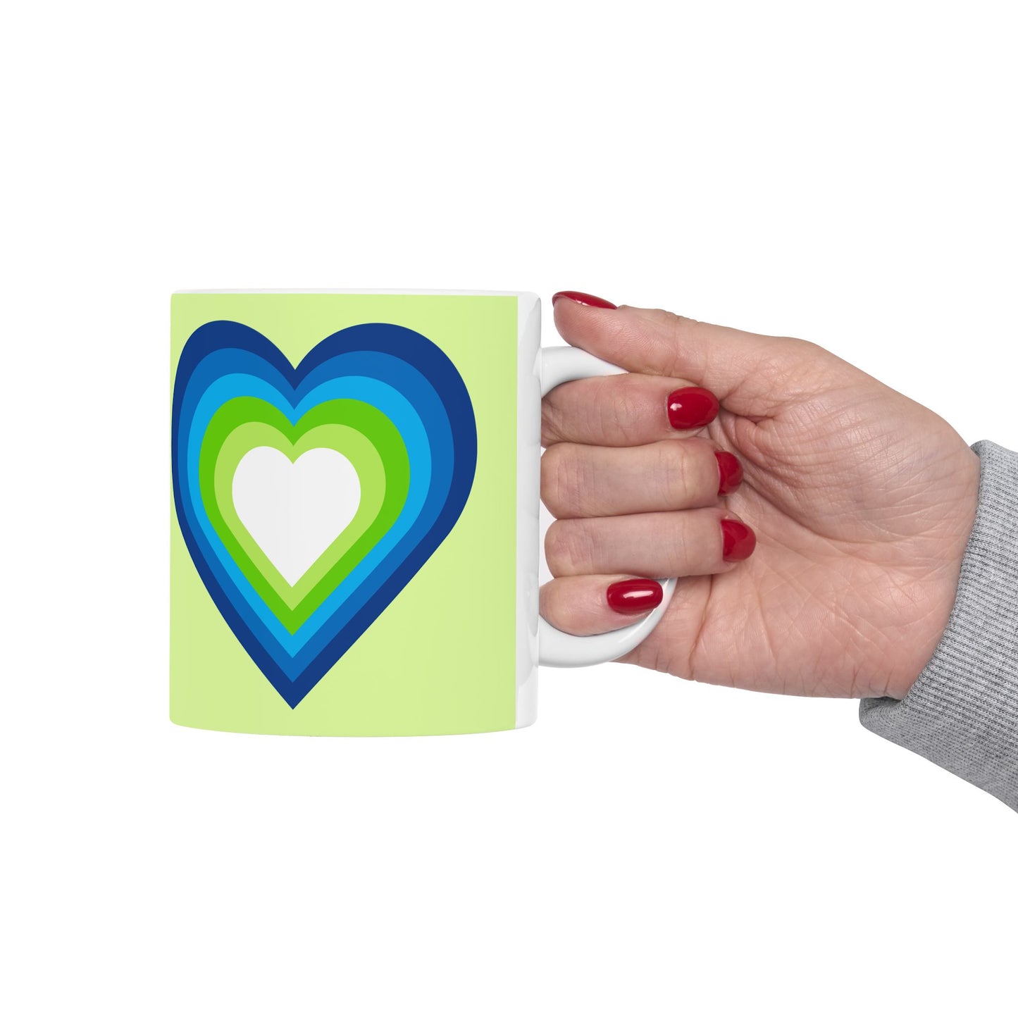 Geo Art Heart Mug – Bold Color, Daily Joy