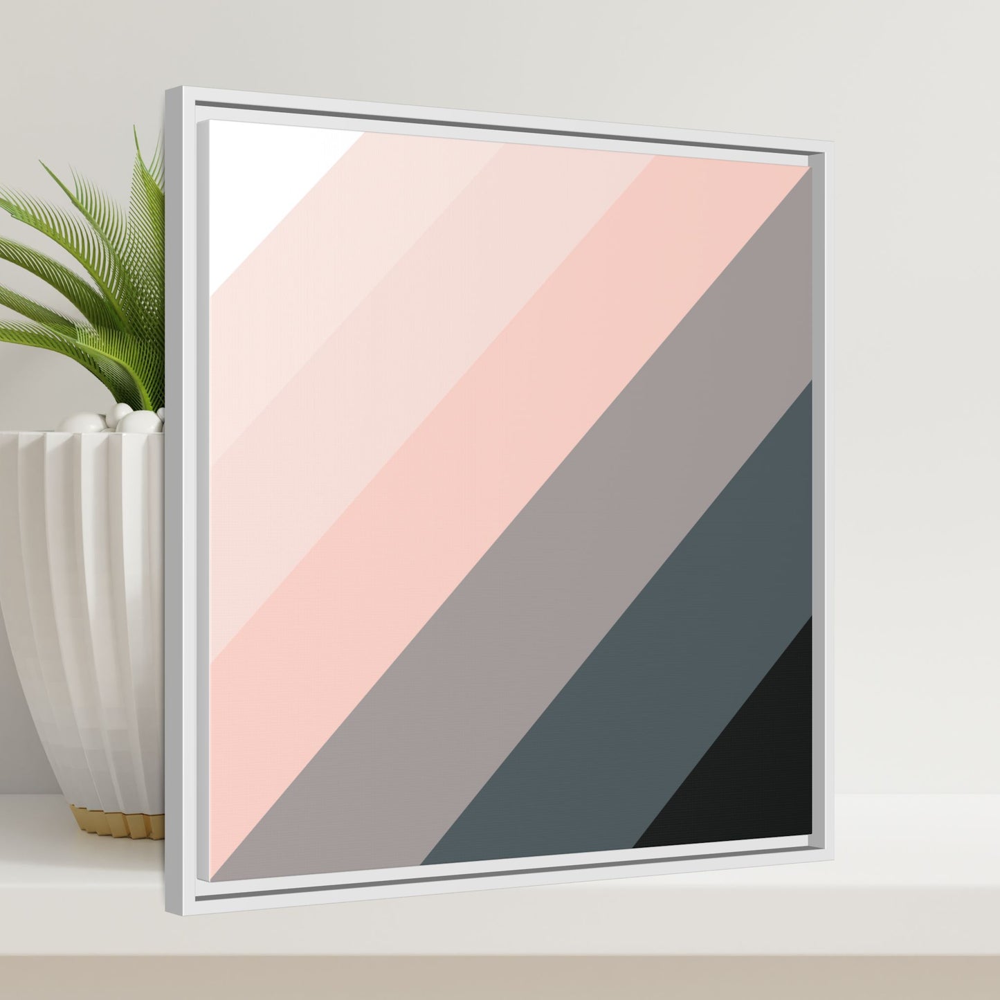Modern Framed Geometric Canvas Art | Bold Color Meets Clean Framing