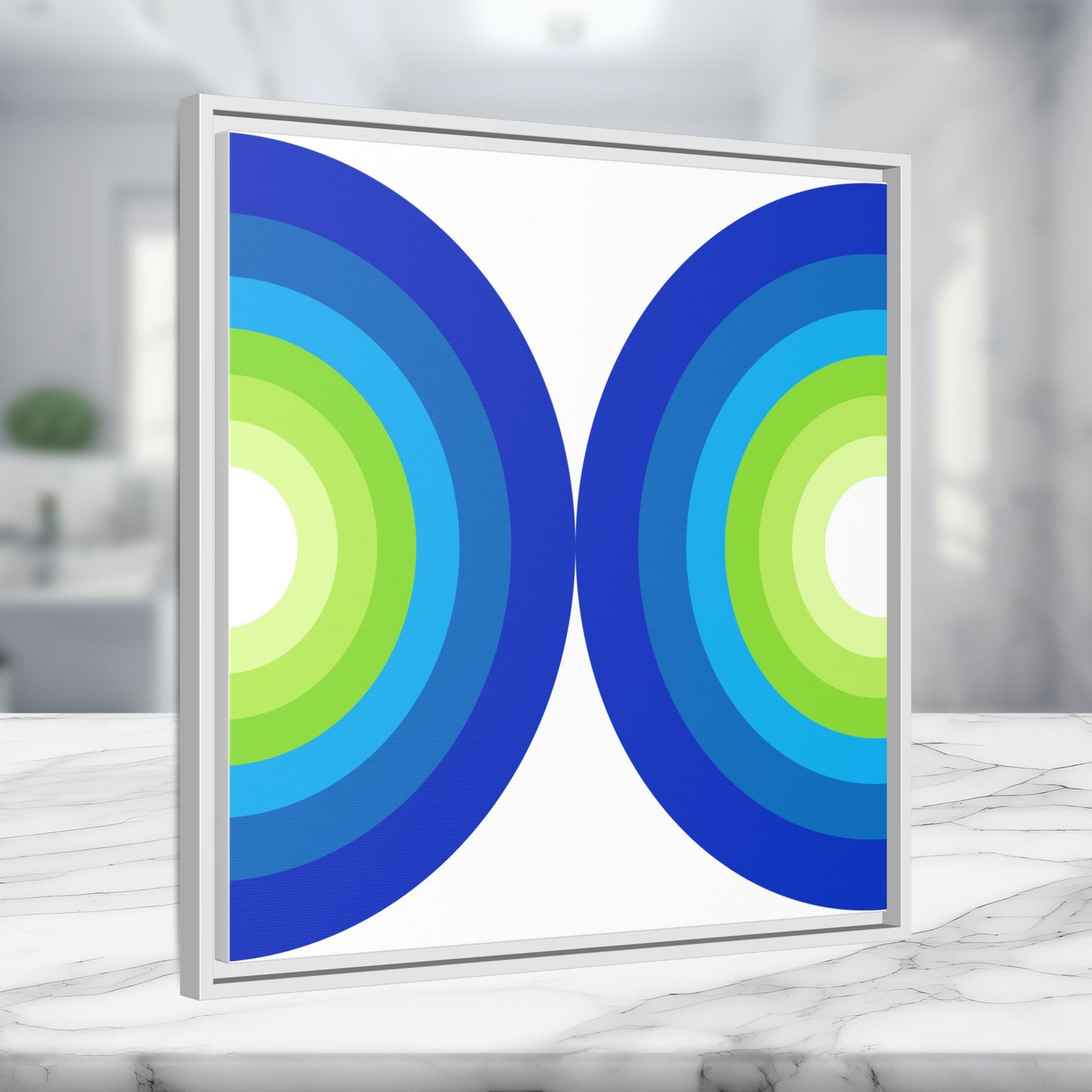 Modern Framed Geometric Canvas Art | Bold Color Meets Clean Framing