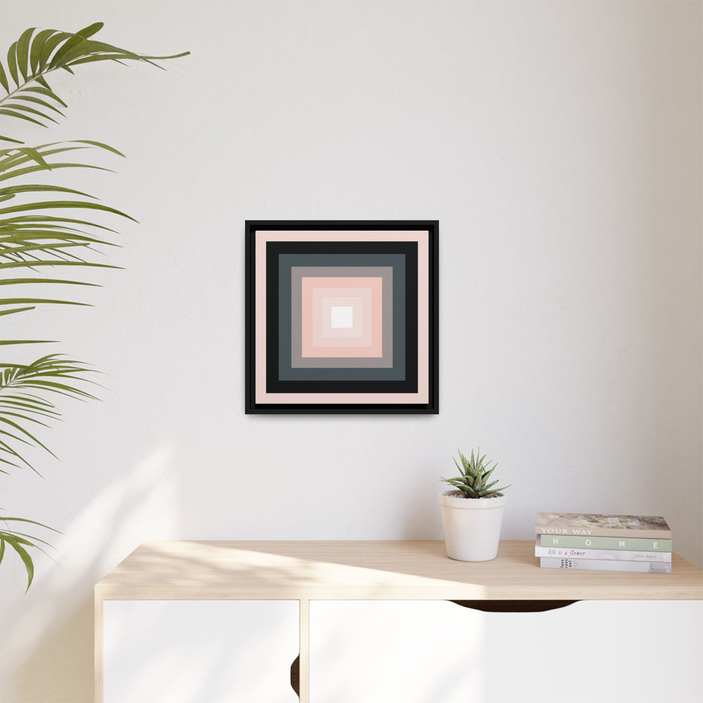 Modern Framed Geometric Canvas Art | Bold Color Meets Clean Framing