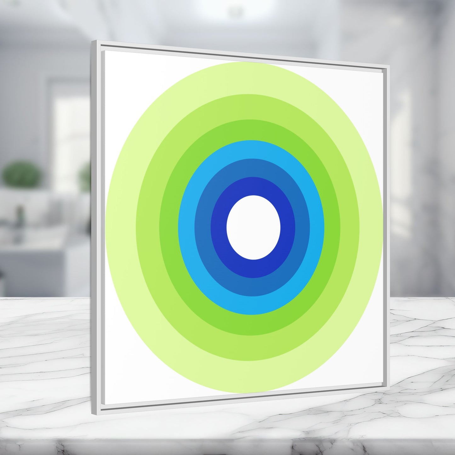 Modern Framed Geometric Canvas Art | Bold Color Meets Clean Framing