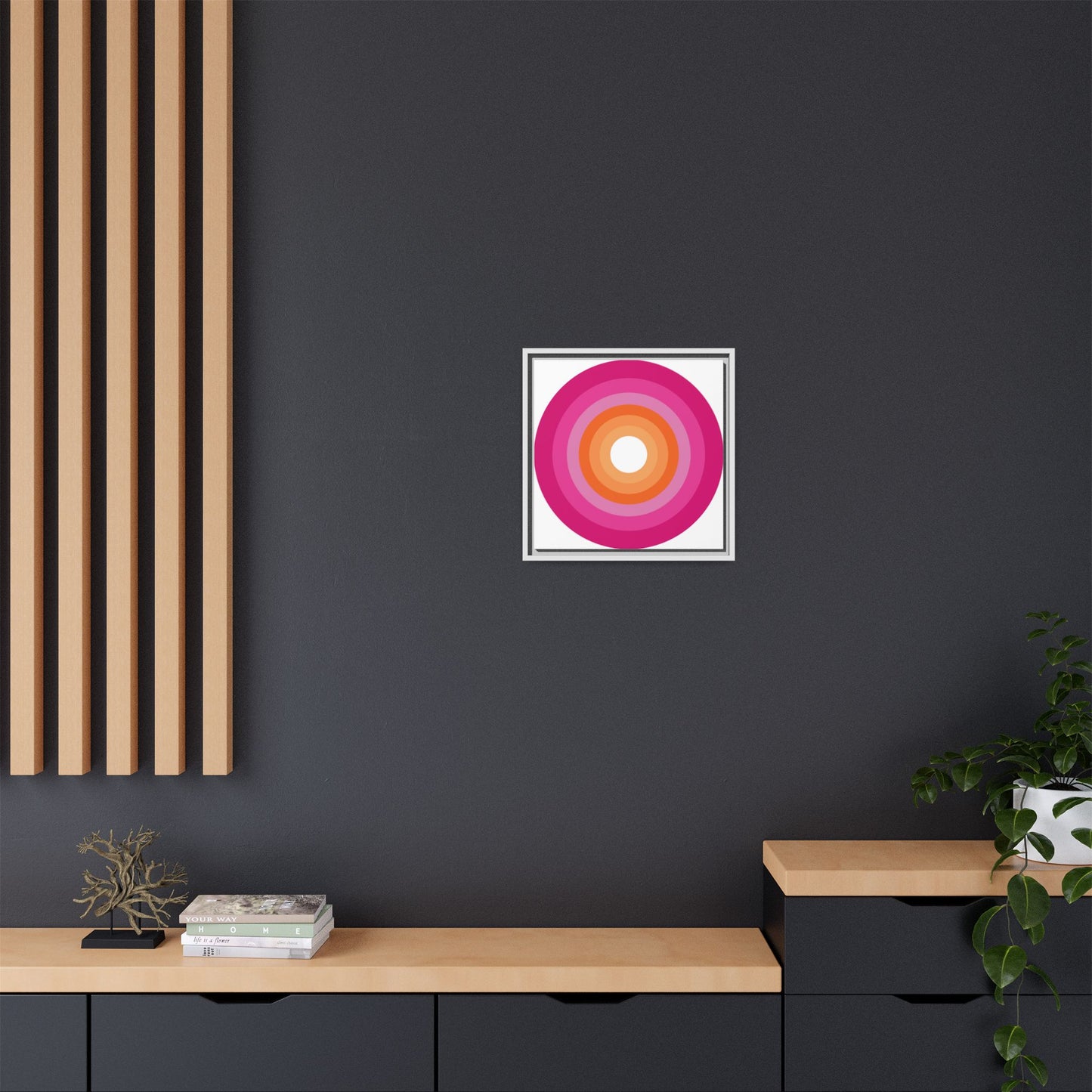 Modern Framed Geometric Canvas Art | Bold Color Meets Clean Framing