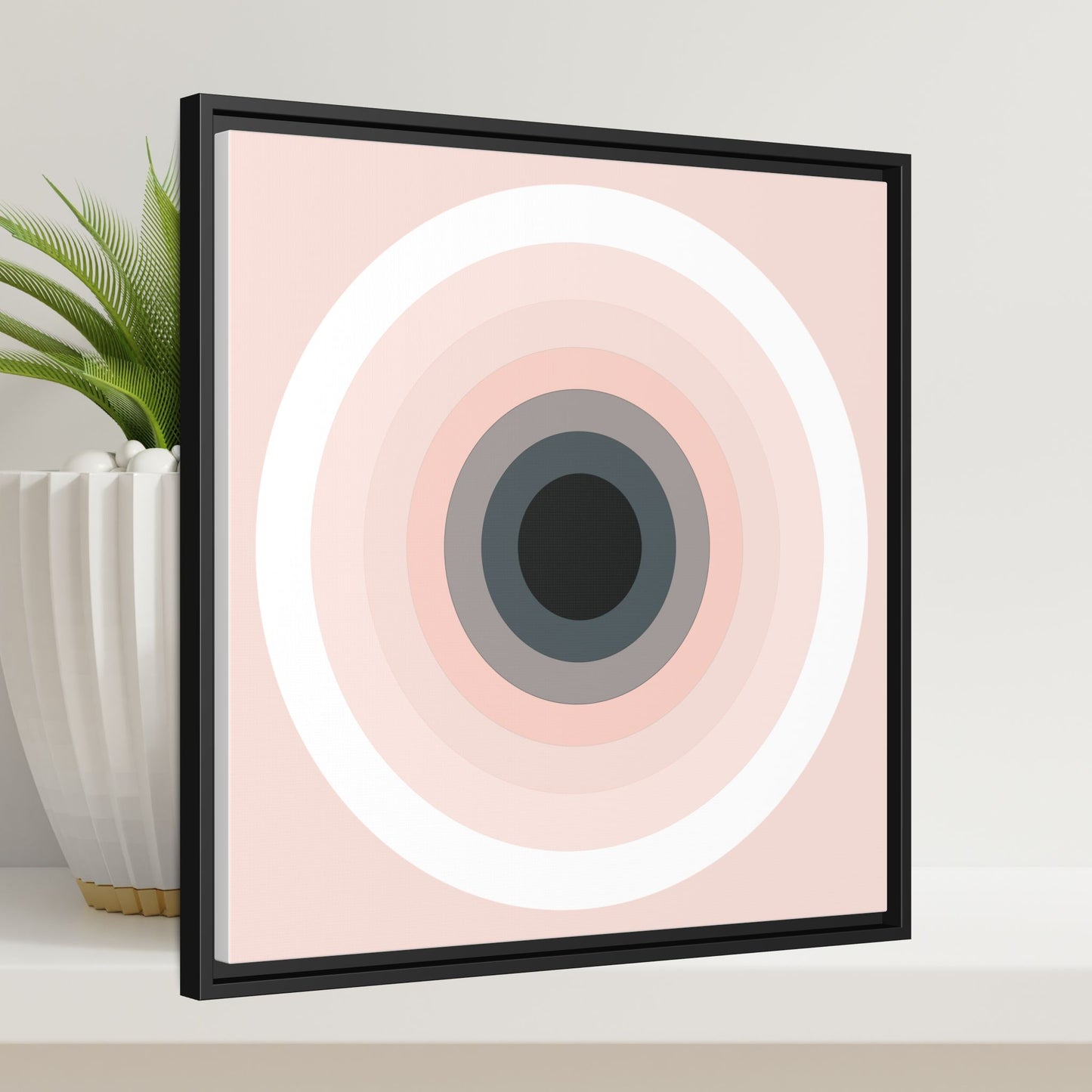 Modern Framed Geometric Canvas Art | Bold Color Meets Clean Framing