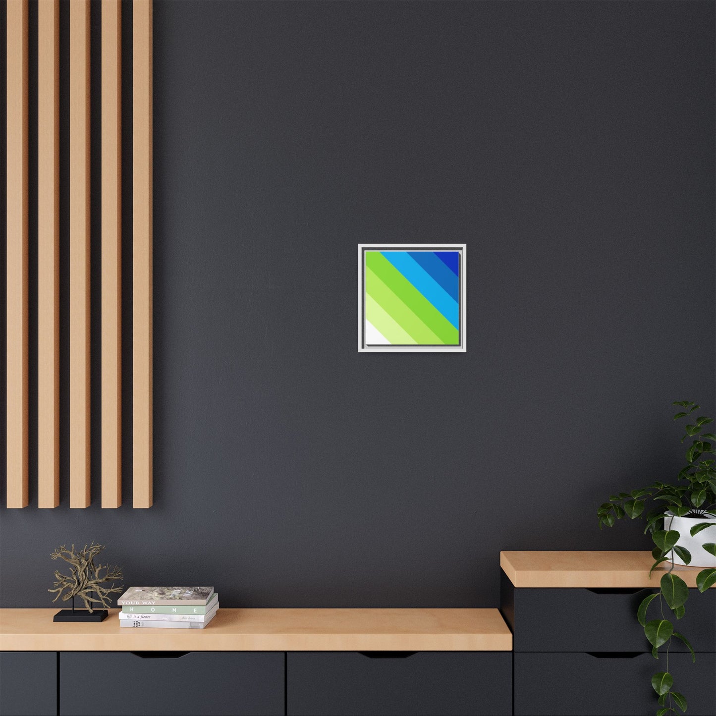 Modern Framed Geometric Canvas Art | Bold Color Meets Clean Framing