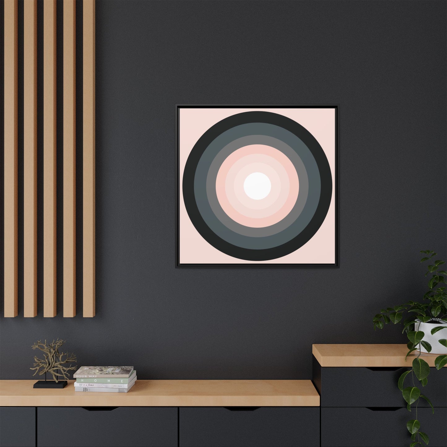 Modern Framed Geometric Canvas Art | Bold Color Meets Clean Framing