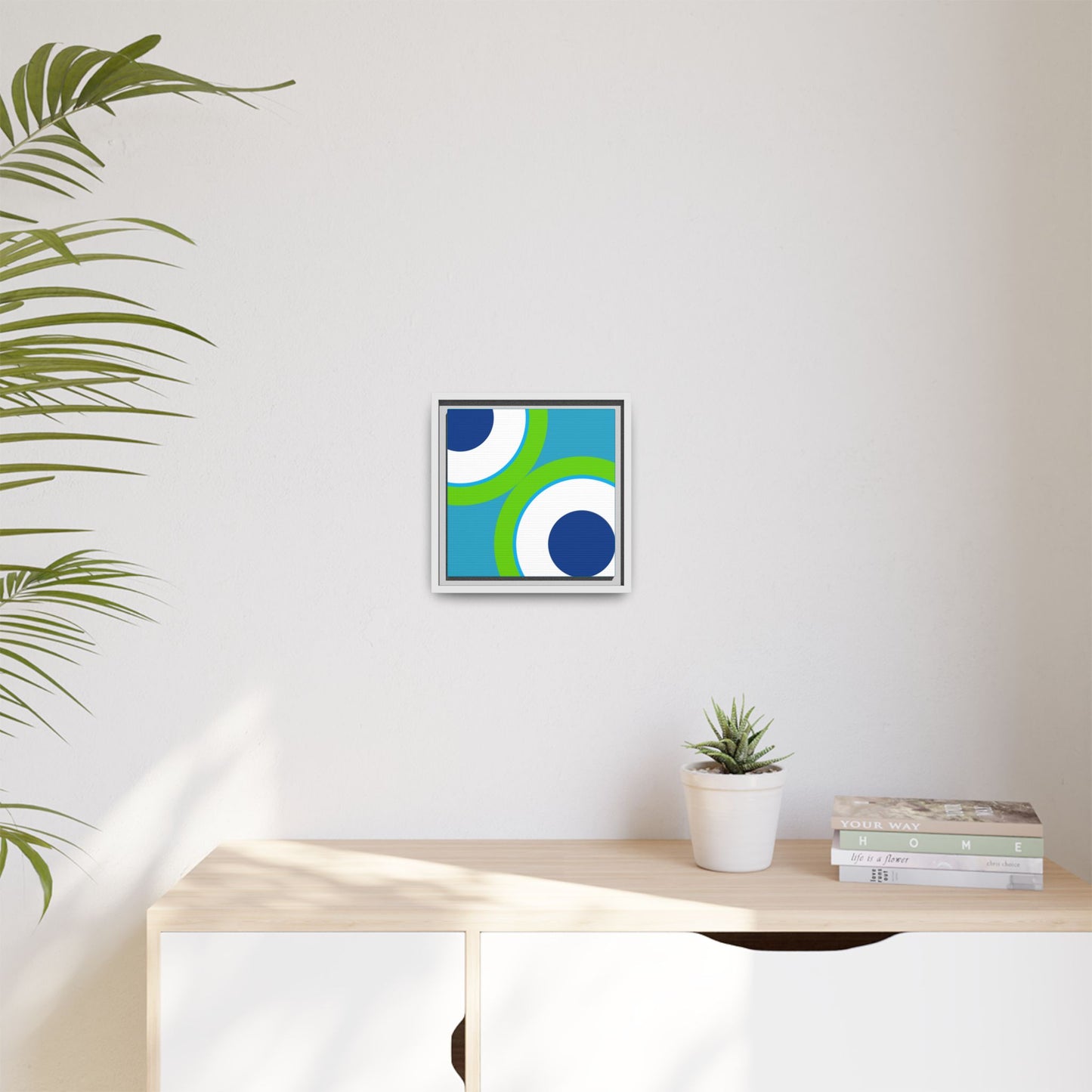 Modern Framed Geometric Canvas Art | Bold Color Meets Clean Framing