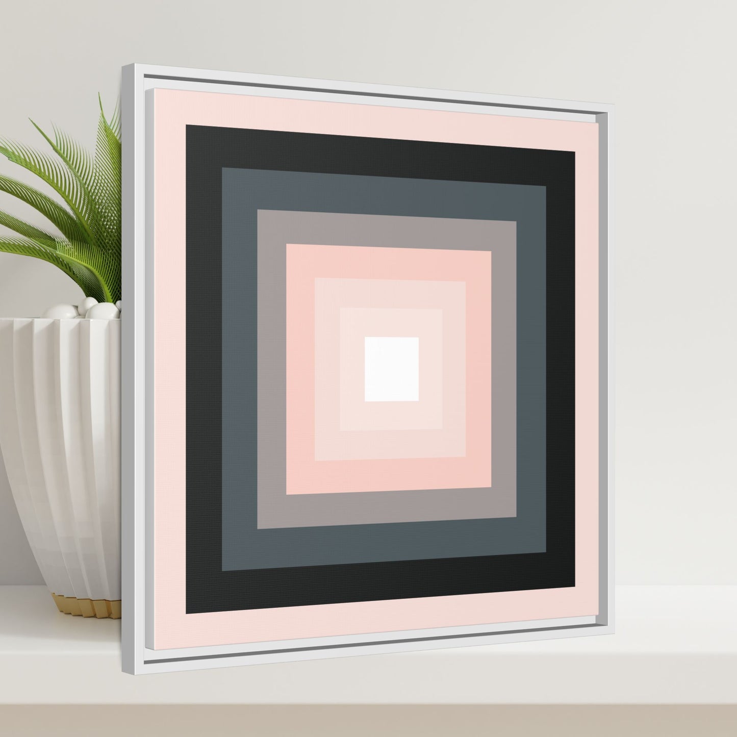 Modern Framed Geometric Canvas Art | Bold Color Meets Clean Framing