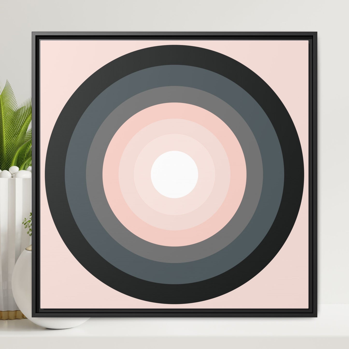 Modern Framed Geometric Canvas Art | Bold Color Meets Clean Framing