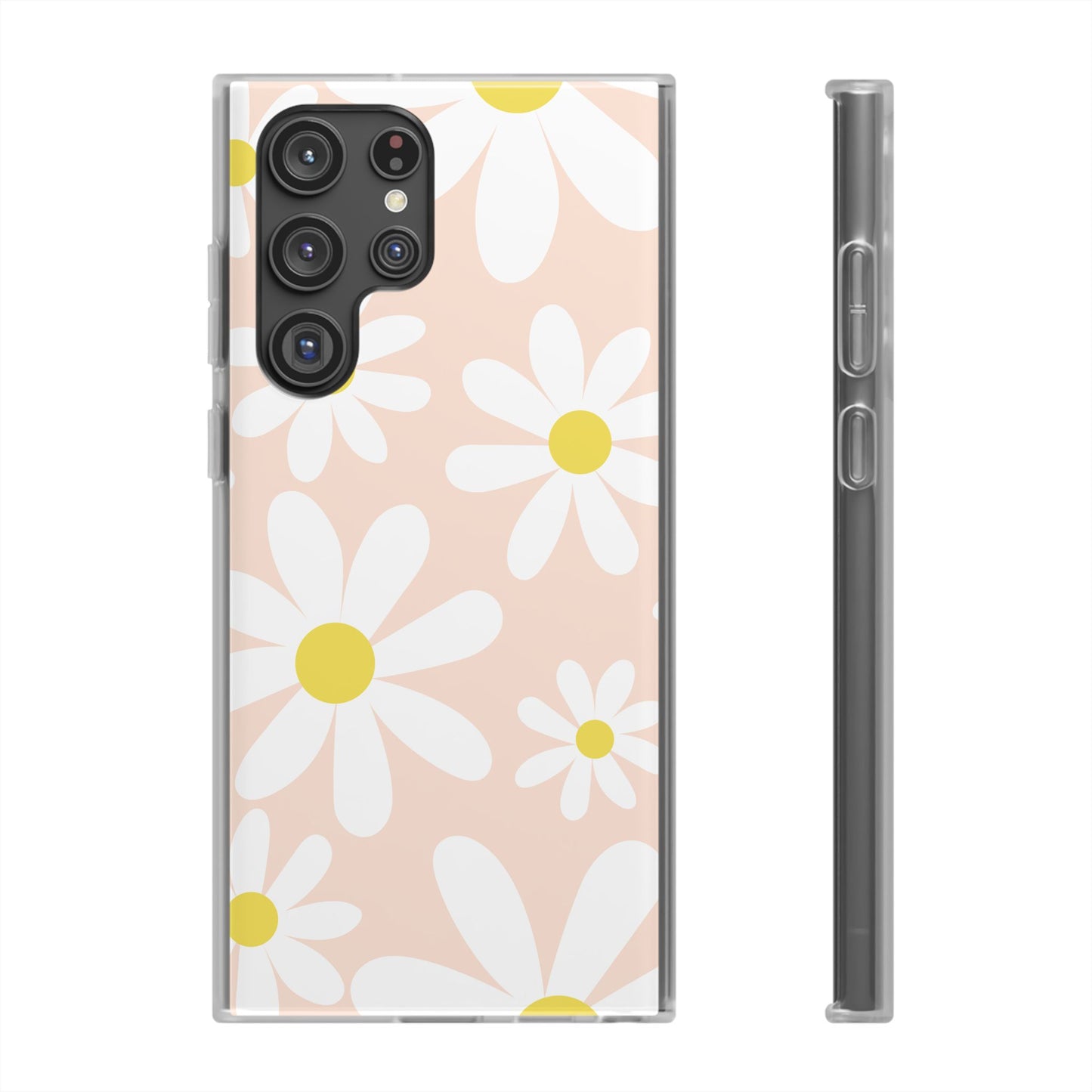 Phone Cases - Blush Daisy Pattern Flexi Cases