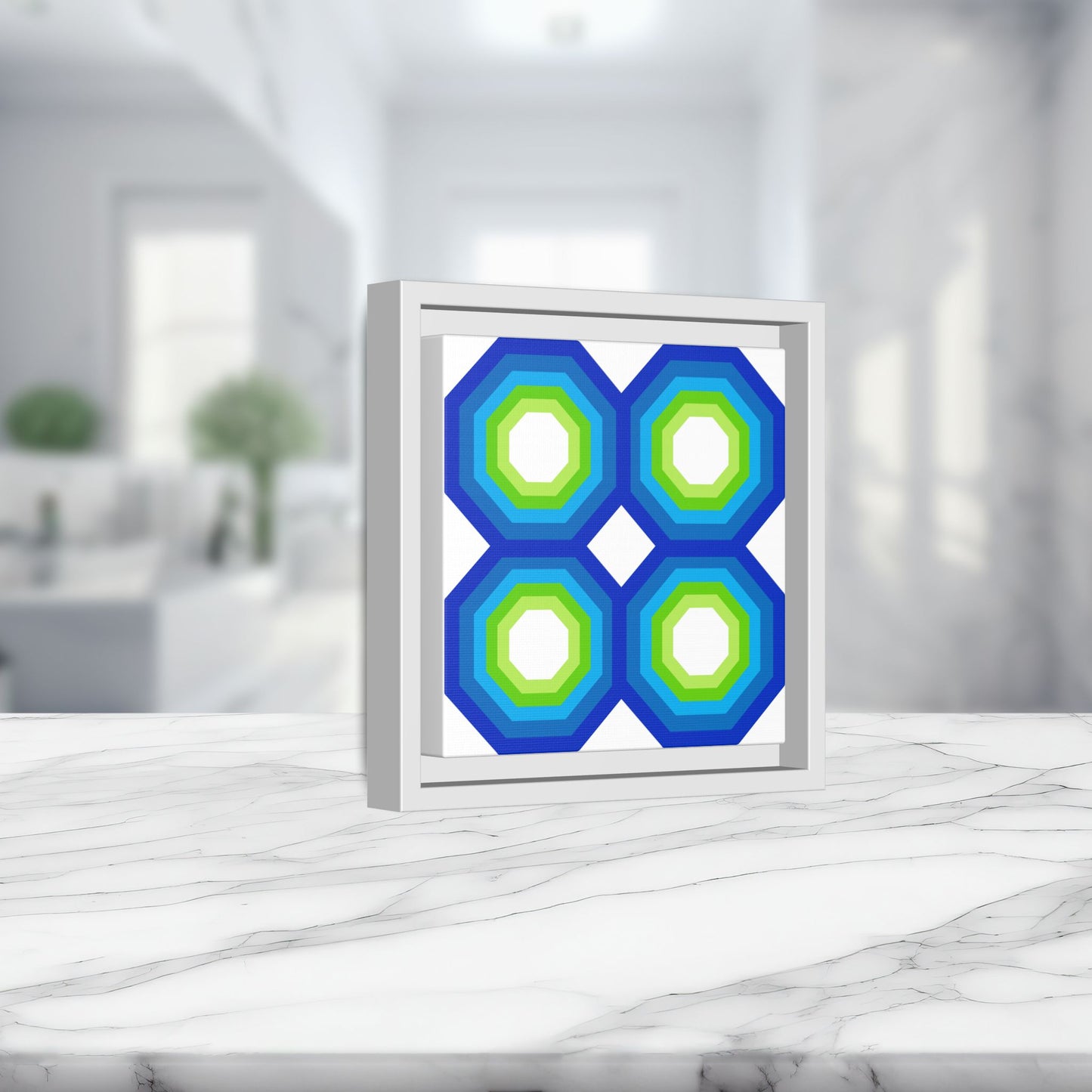 Modern Framed Geometric Canvas Art | Bold Color Meets Clean Framing