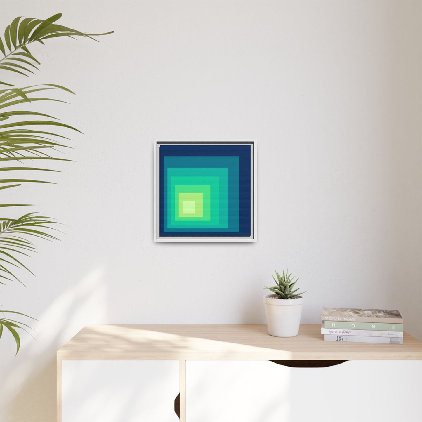 Modern Framed Geometric Canvas Art | Bold Color Meets Clean Framing
