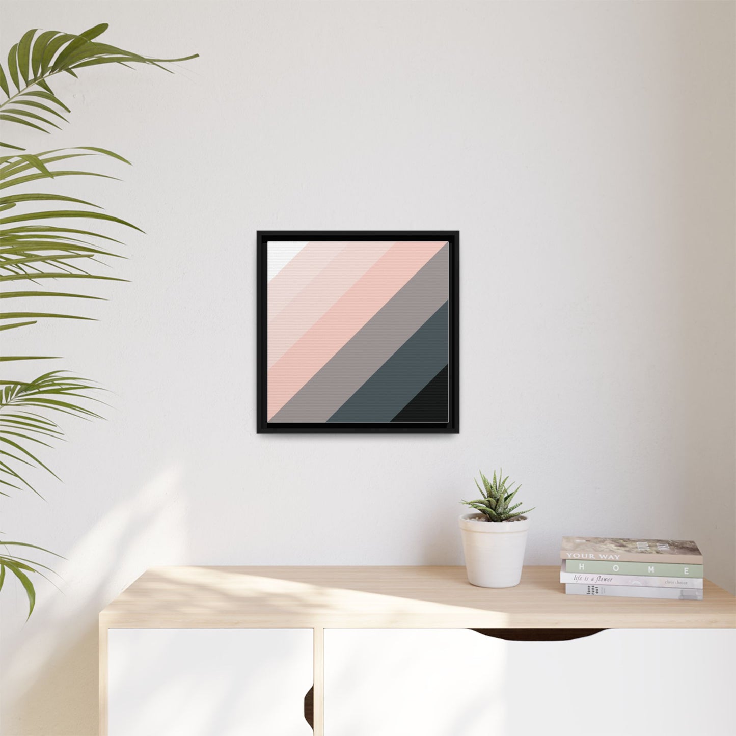 Modern Framed Geometric Canvas Art | Bold Color Meets Clean Framing