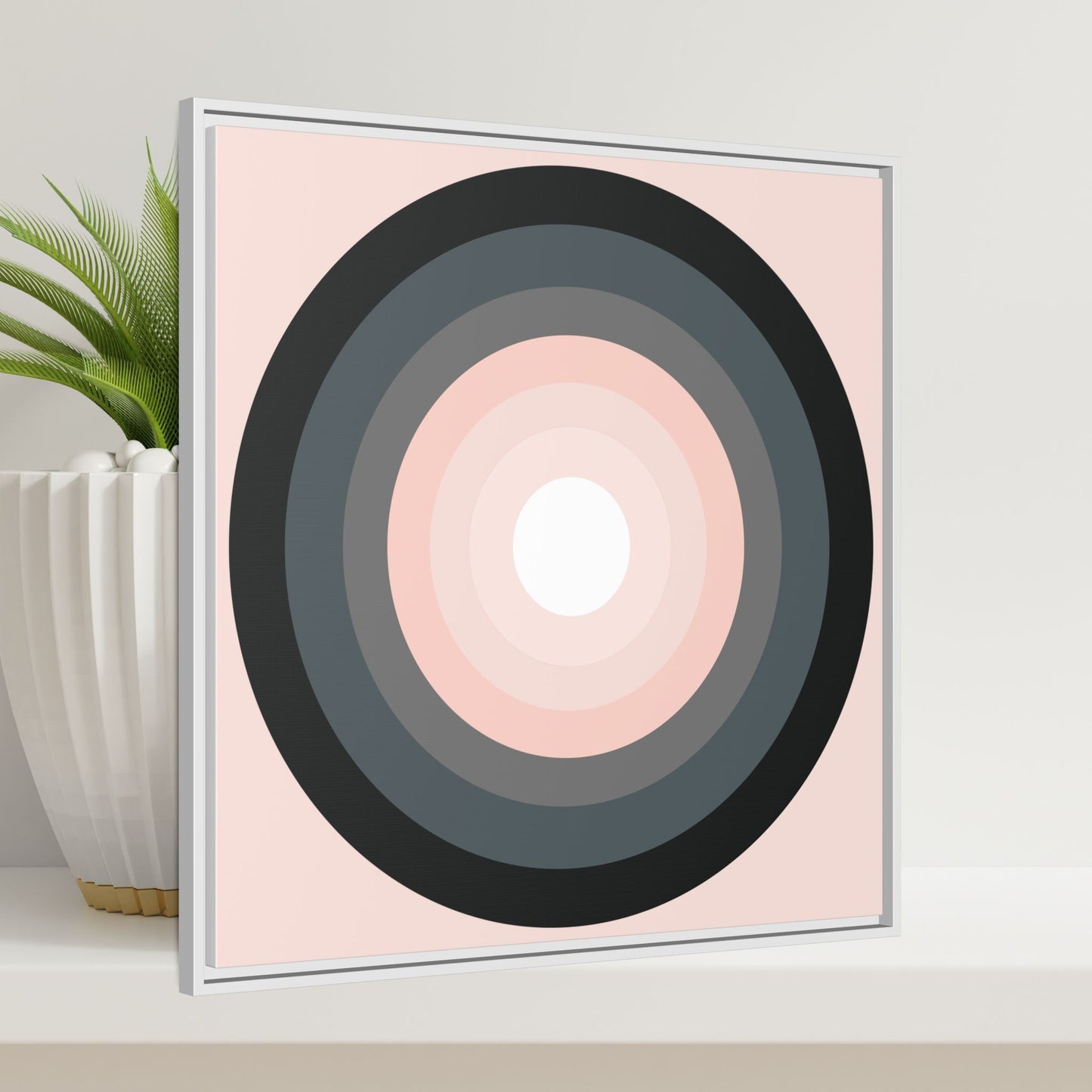 Modern Framed Geometric Canvas Art | Bold Color Meets Clean Framing