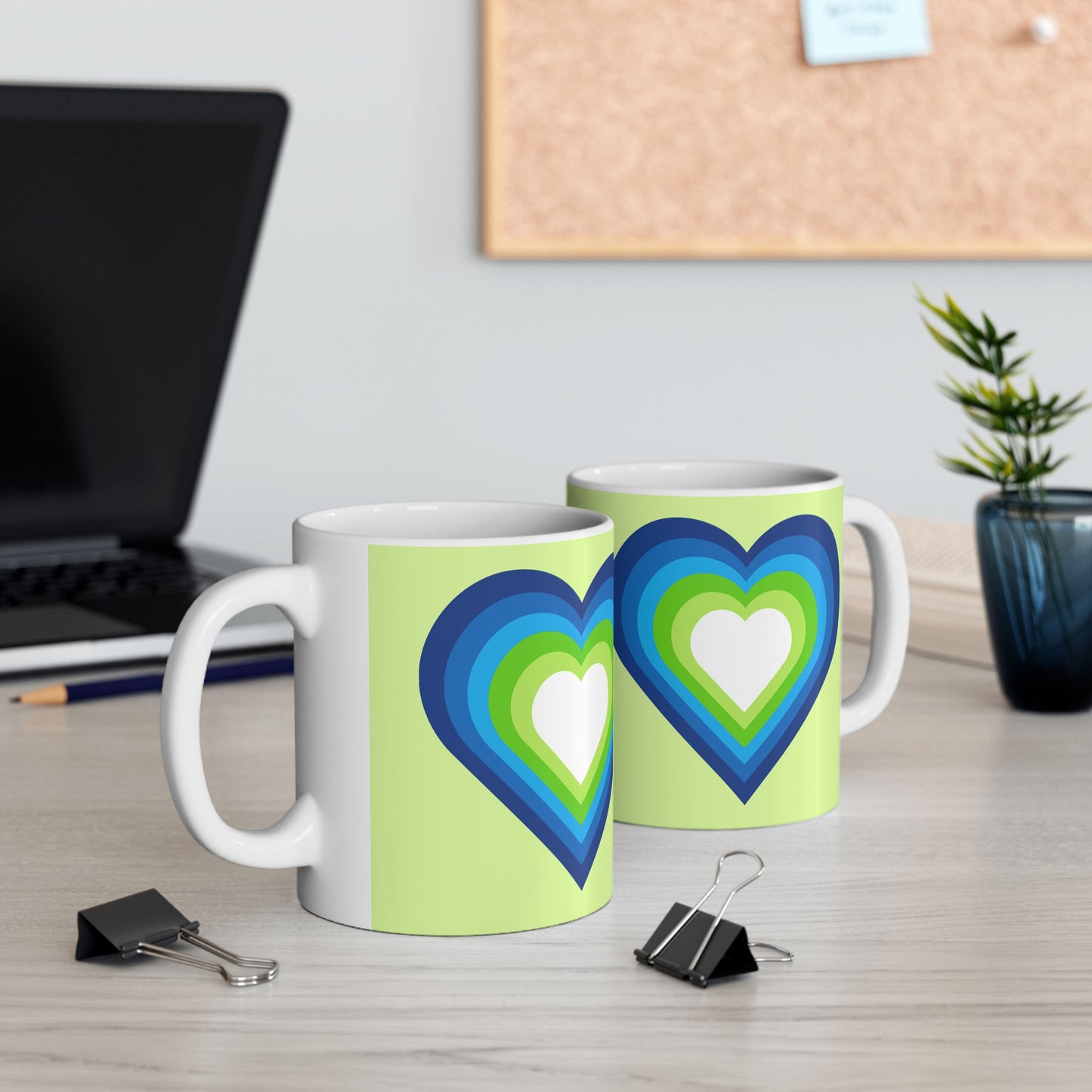 Geo Art Heart Mug – Bold Color, Daily Joy