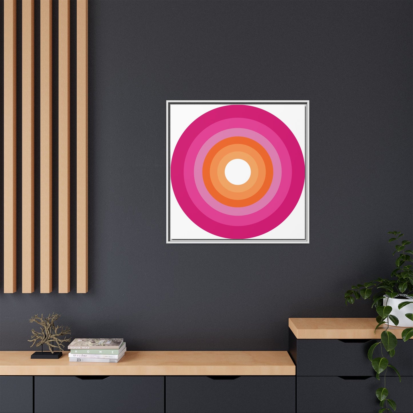 Modern Framed Geometric Canvas Art | Bold Color Meets Clean Framing