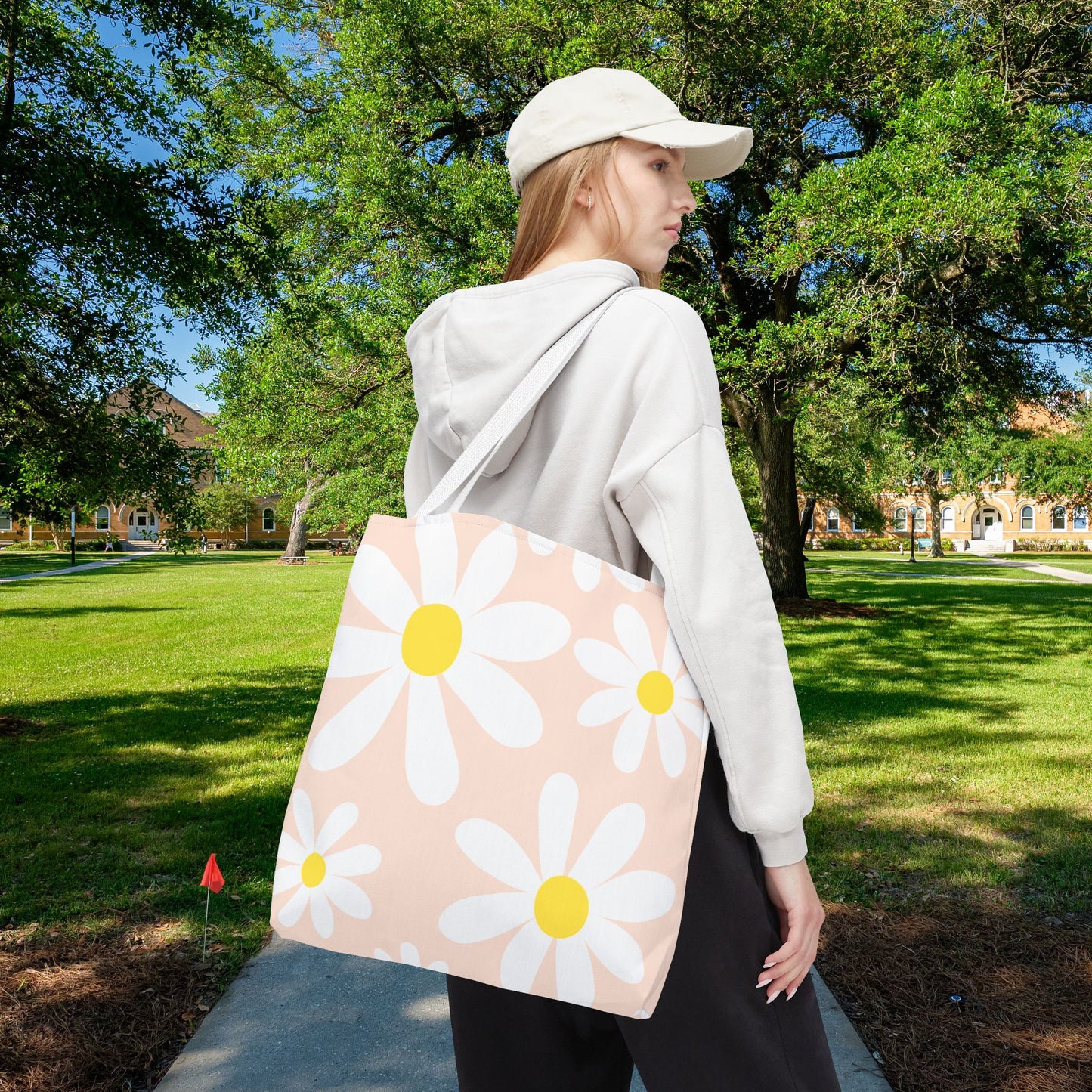 Blush Daisy Tote Bag – 3 sizes | Soft, Sweet, and Ready to Bloom