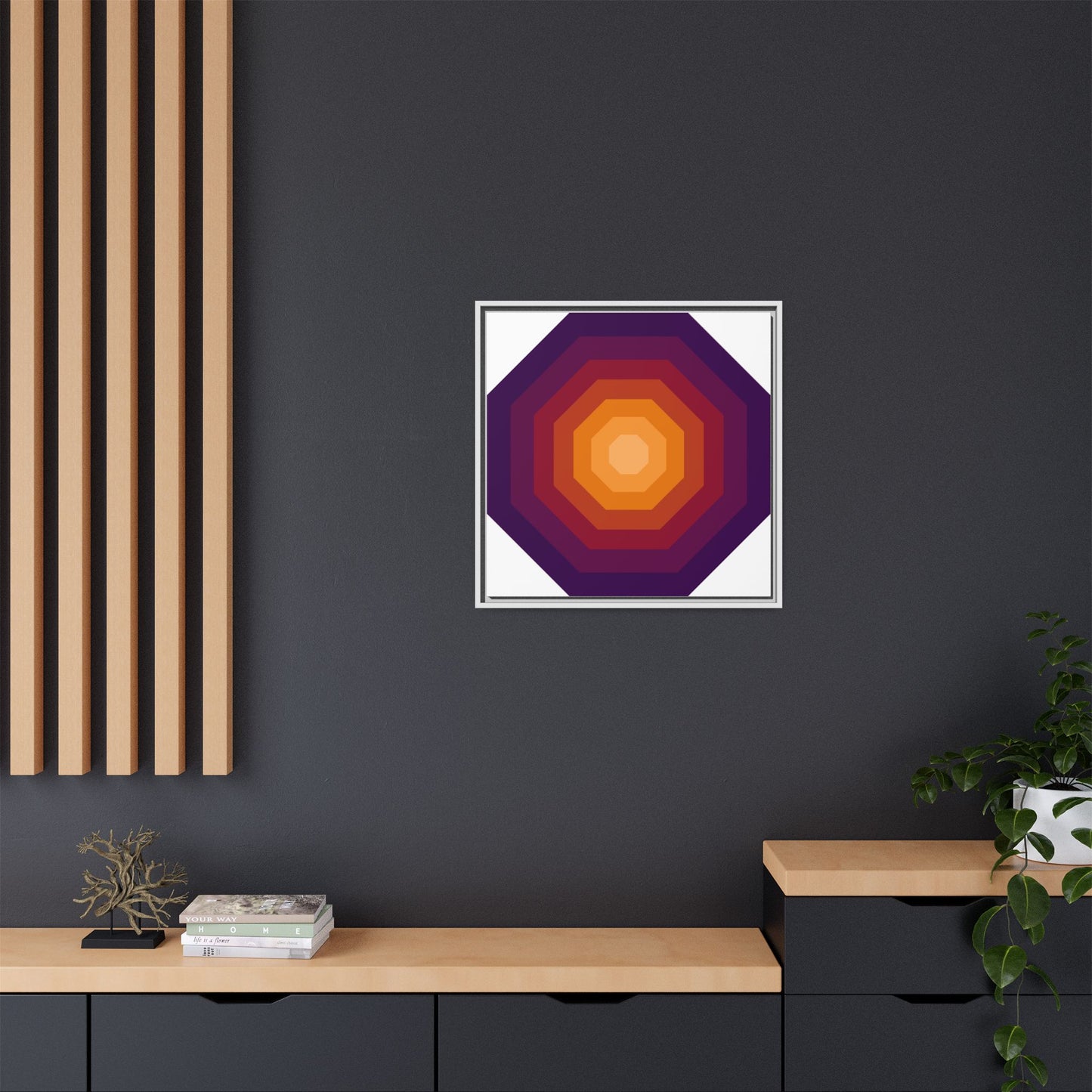 Modern Framed Geometric Canvas Art | Bold Color Meets Clean Framing