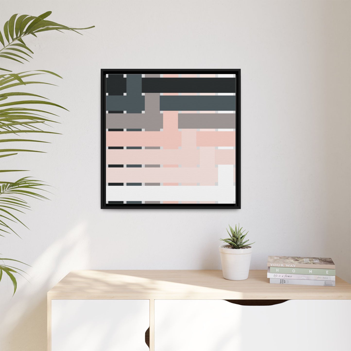 Modern Framed Geometric Canvas Art | Bold Color Meets Clean Framing