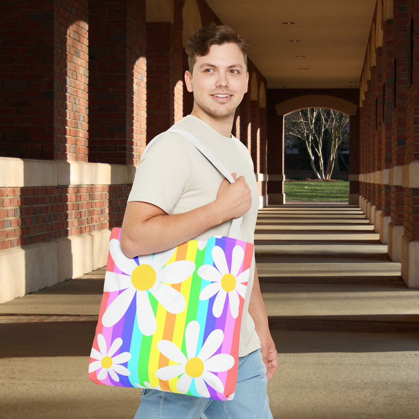 Flower Power Daisy Tote Bag – 3 sizes | Colorful, Cheerful, and Ready to Go