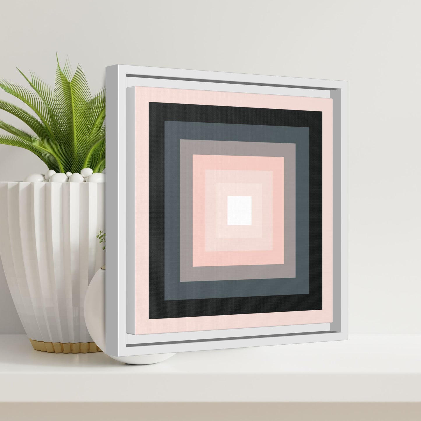 Modern Framed Geometric Canvas Art | Bold Color Meets Clean Framing