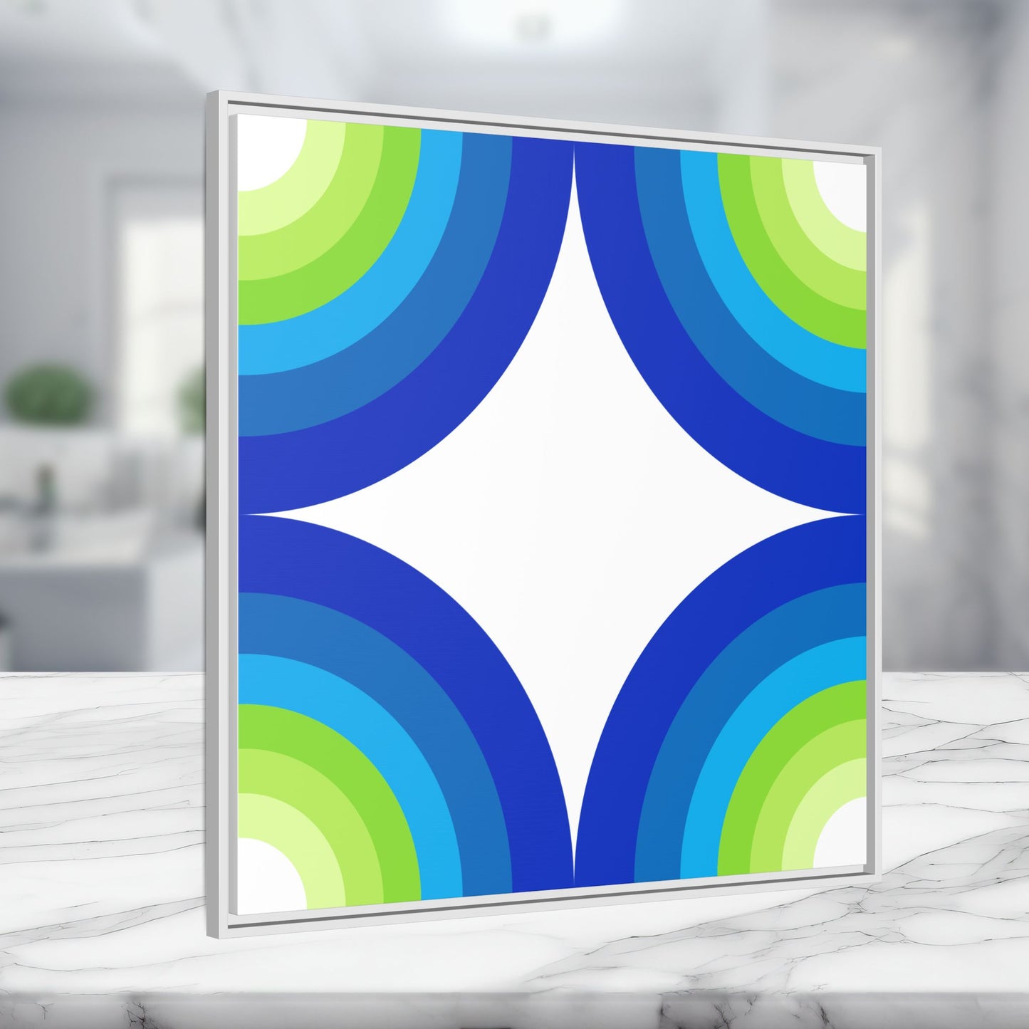Modern Framed Geometric Canvas Art | Bold Color Meets Clean Framing