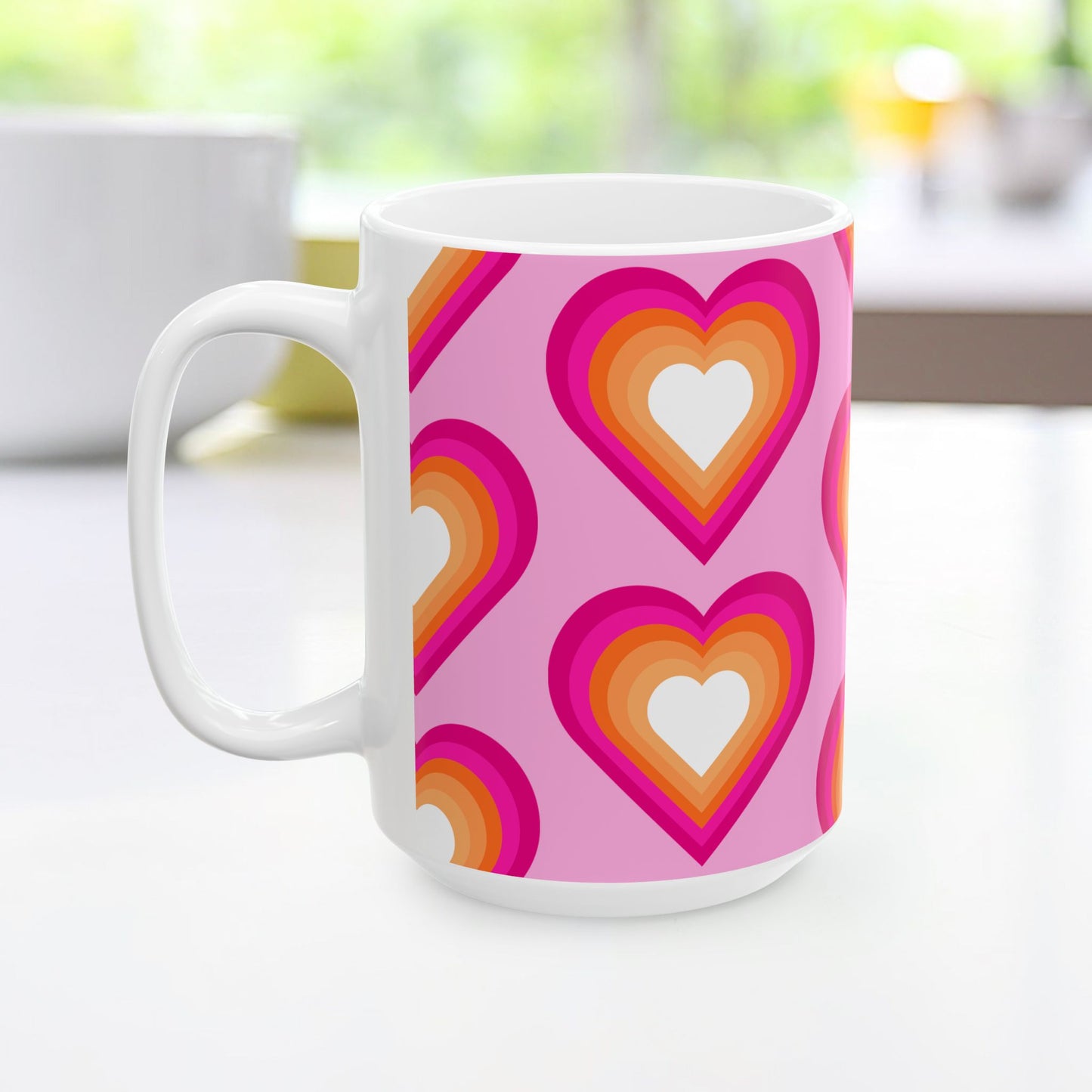Geo Art Heart Mug – Bold Color, Daily Joy