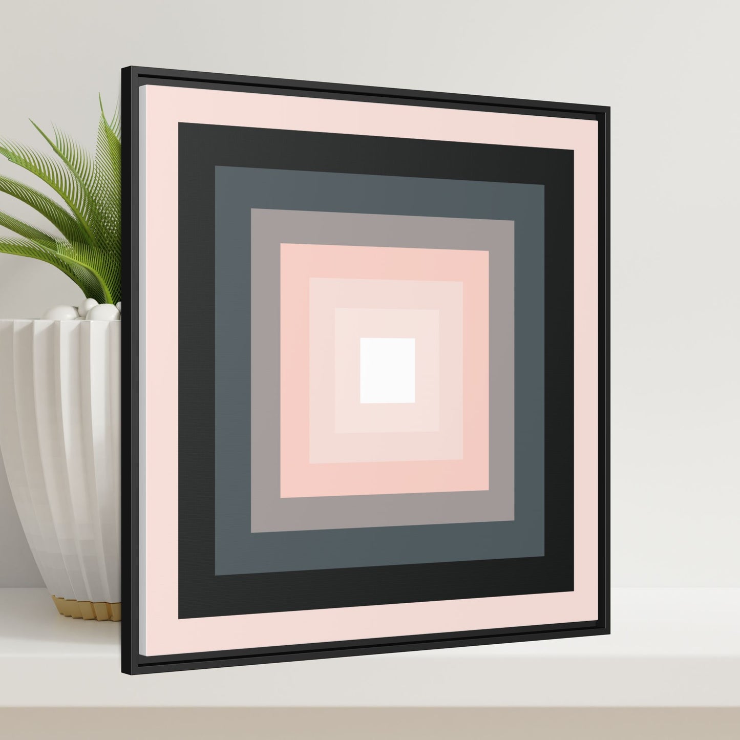 Modern Framed Geometric Canvas Art | Bold Color Meets Clean Framing