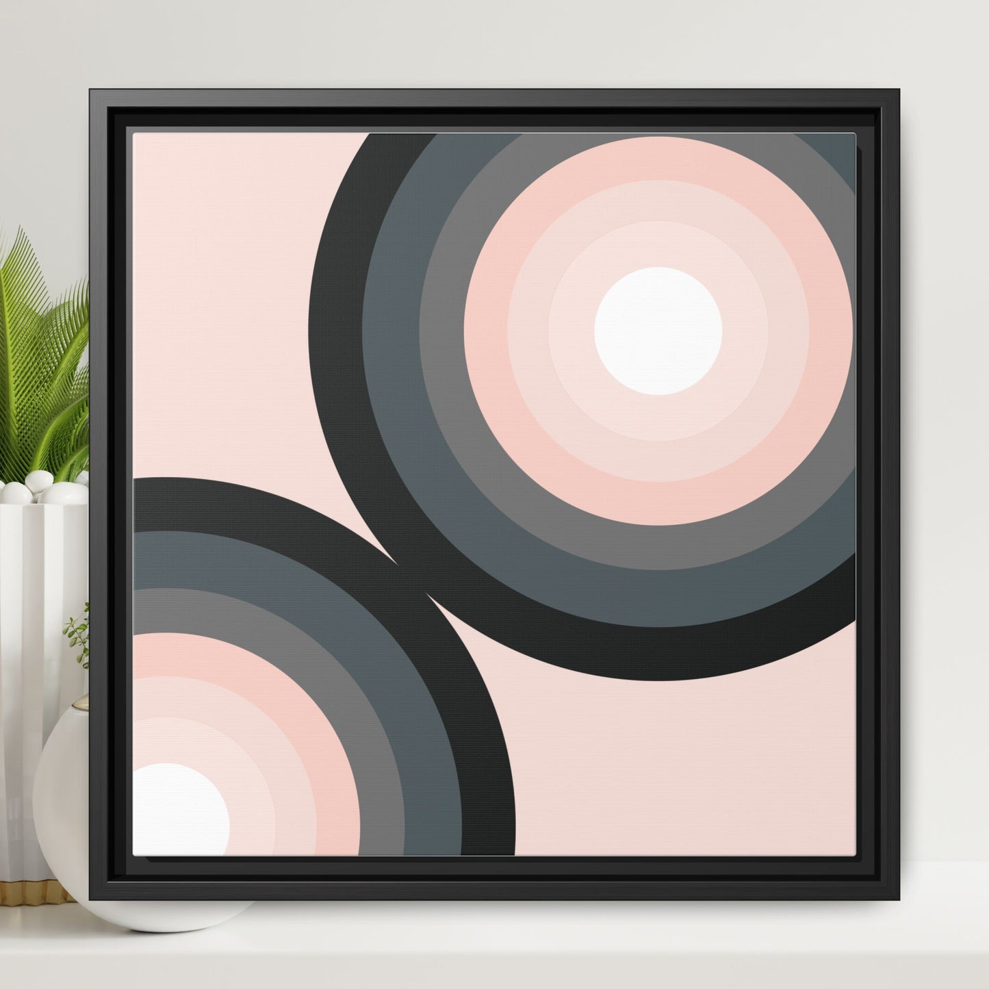Modern Framed Geometric Canvas Art | Bold Color Meets Clean Framing