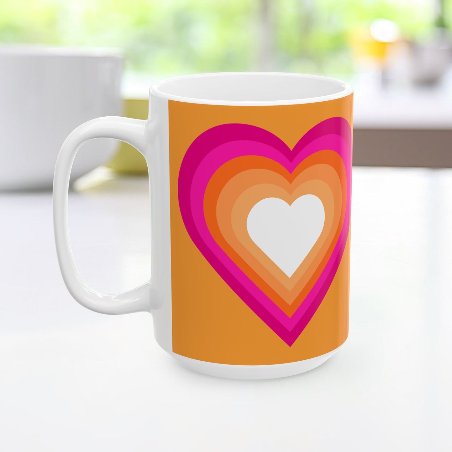 Geo Art Heart Mug – Bold Color, Daily Joy