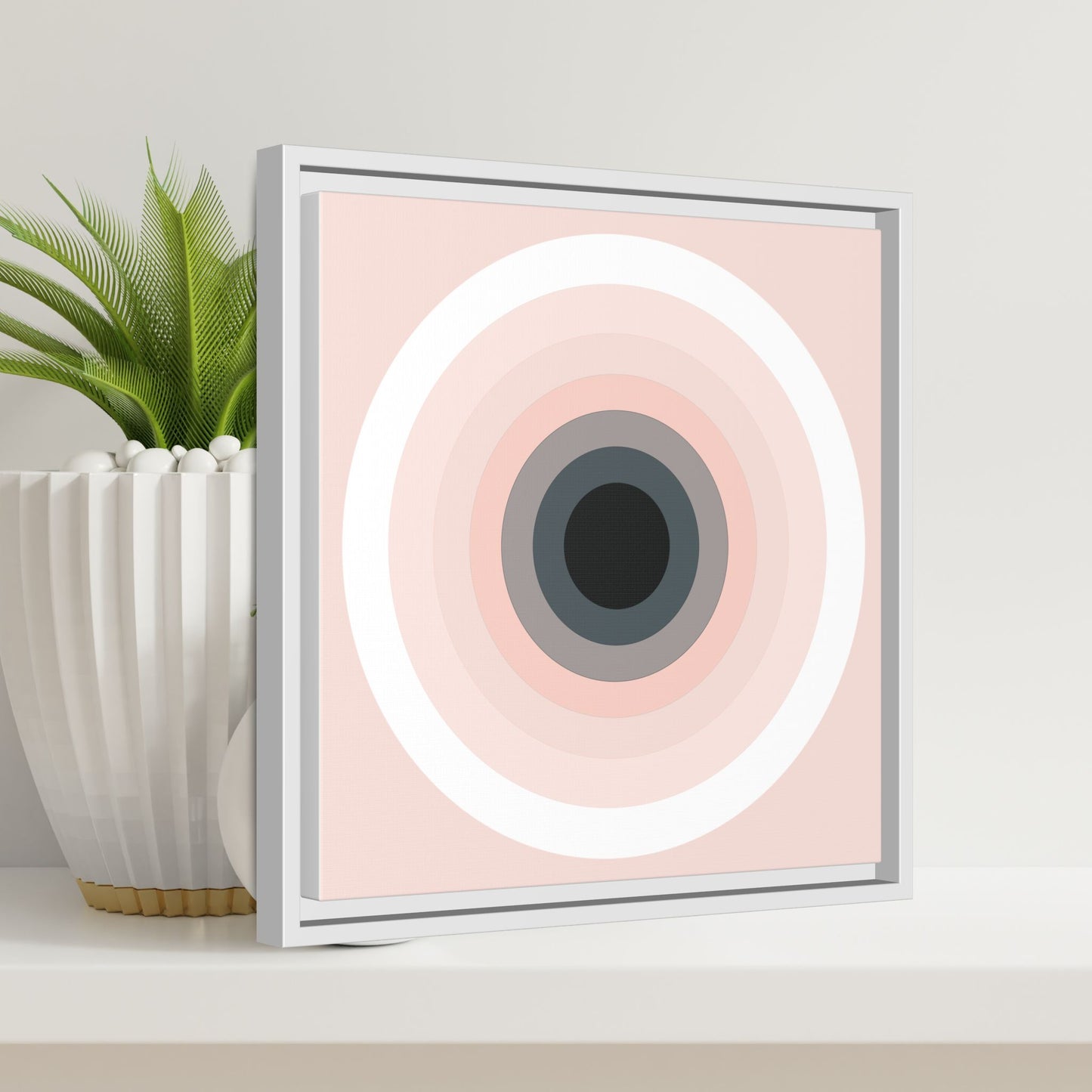 Modern Framed Geometric Canvas Art | Bold Color Meets Clean Framing