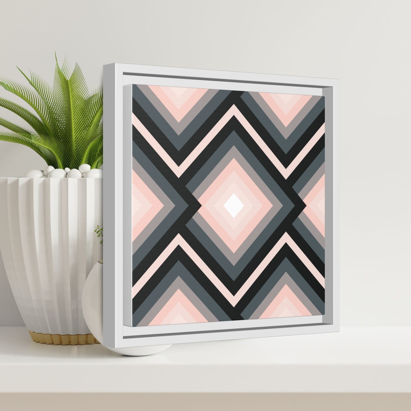 Modern Framed Geometric Canvas Art | Bold Color Meets Clean Framing