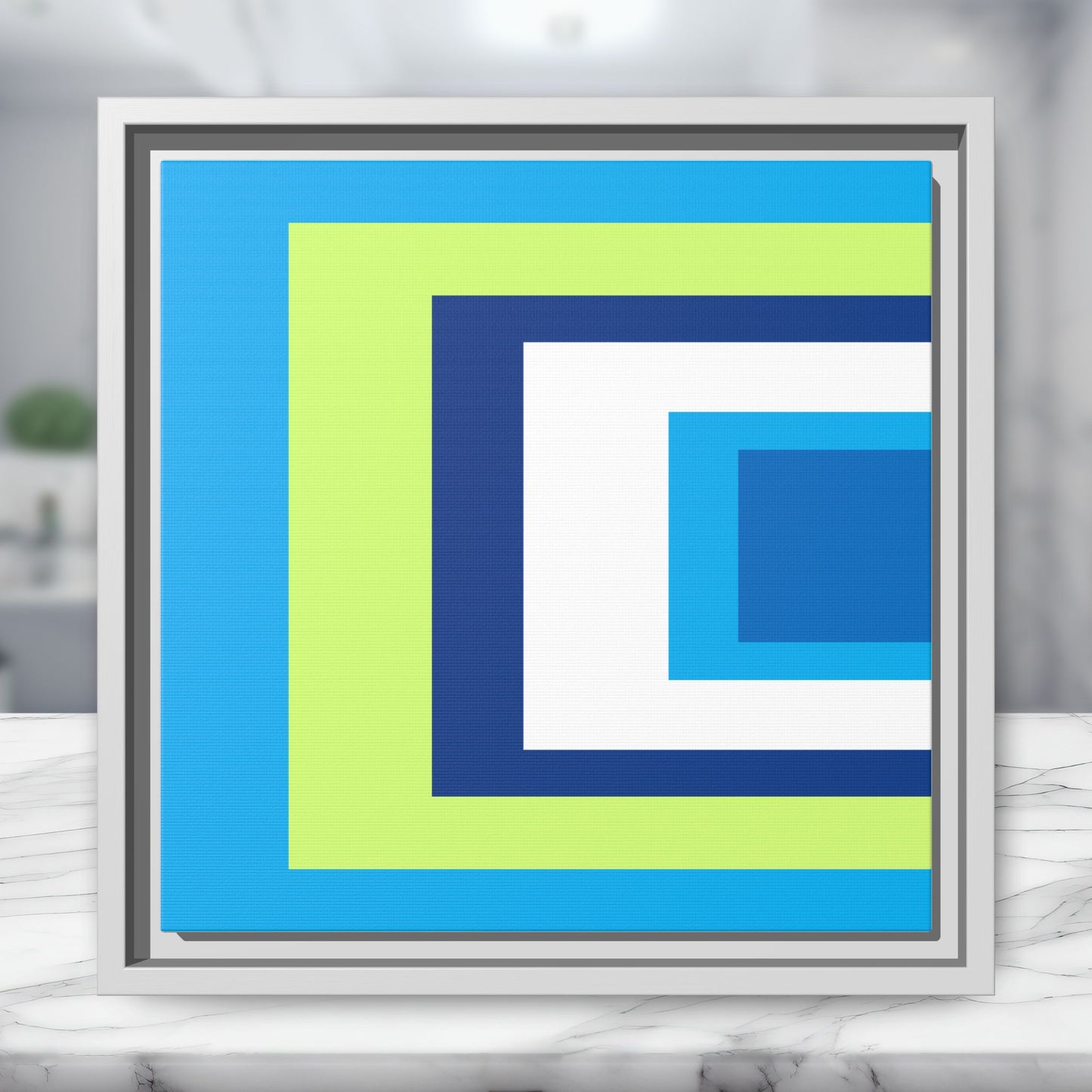 Modern Framed Geometric Canvas Art | Bold Color Meets Clean Framing