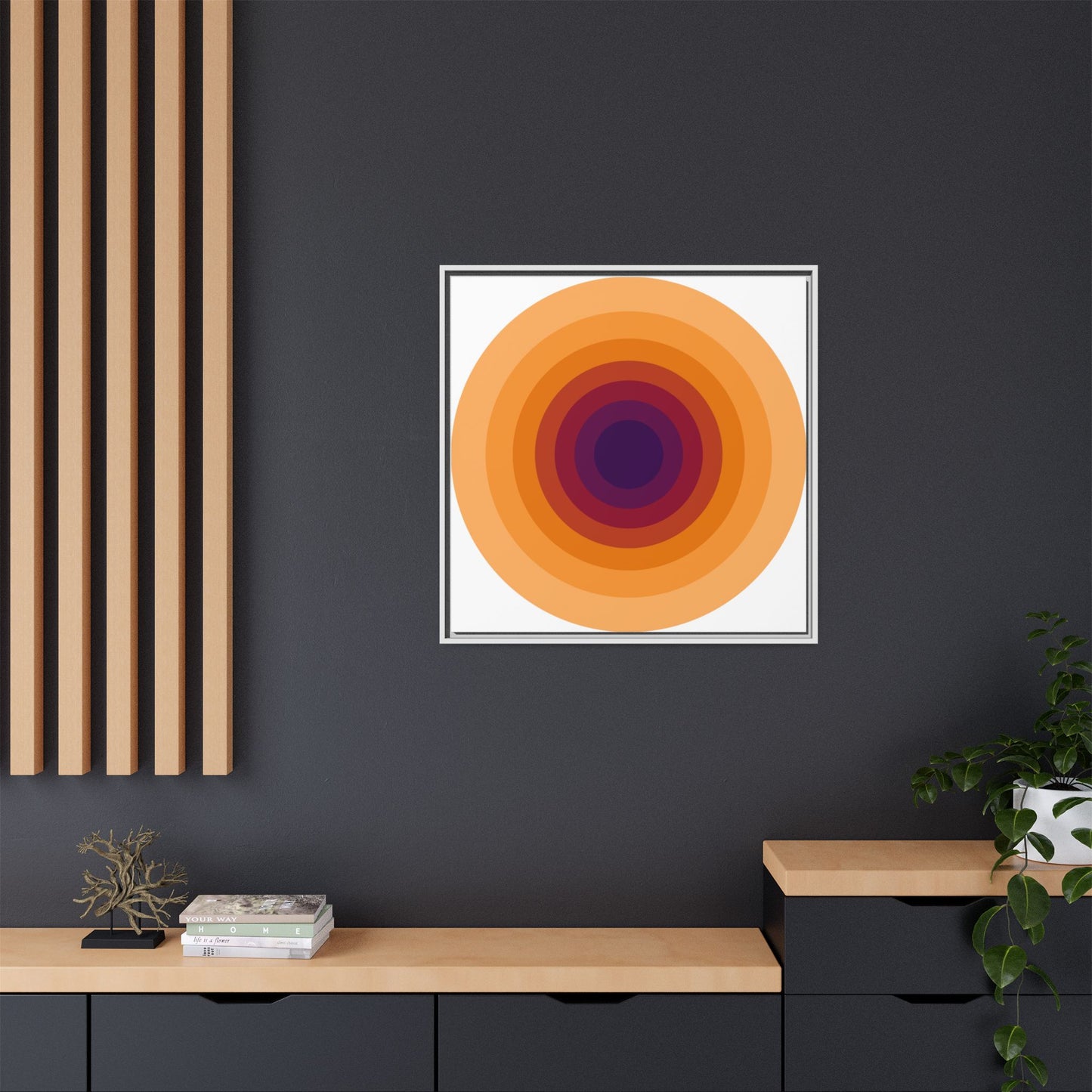 Modern Framed Geometric Canvas Art | Bold Color Meets Clean Framing