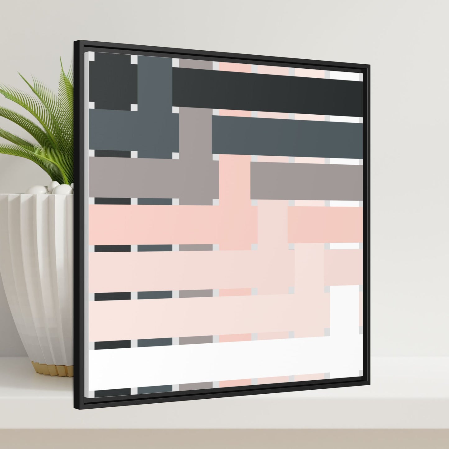 Modern Framed Geometric Canvas Art | Bold Color Meets Clean Framing